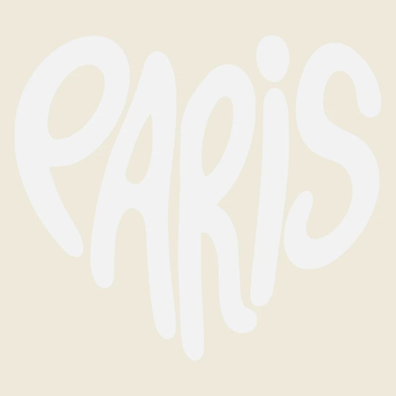 Paris Graffiti Script Logo Heart Shaped