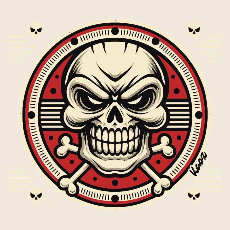 Skull Emblem with Crossed Bones