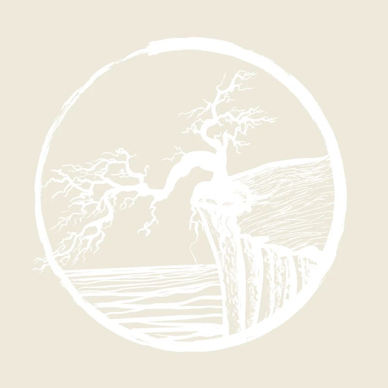 Landschaft mit Baum am Klippenrand