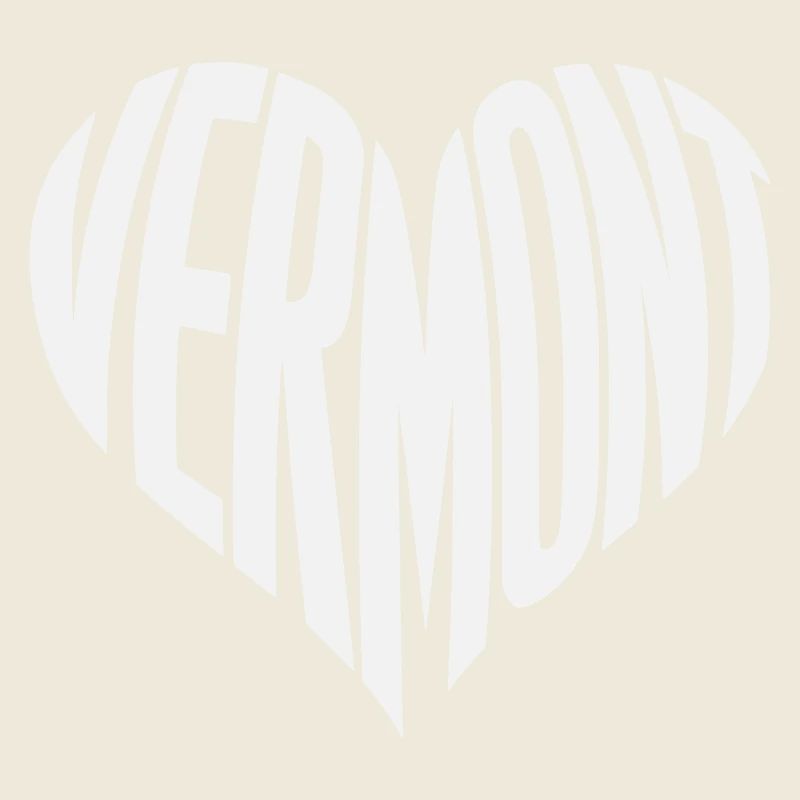 Vermont, USA Herz Typografie