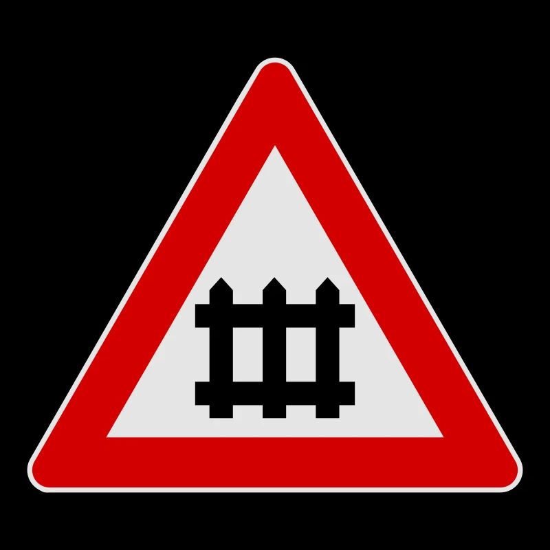 Warning train gate sign