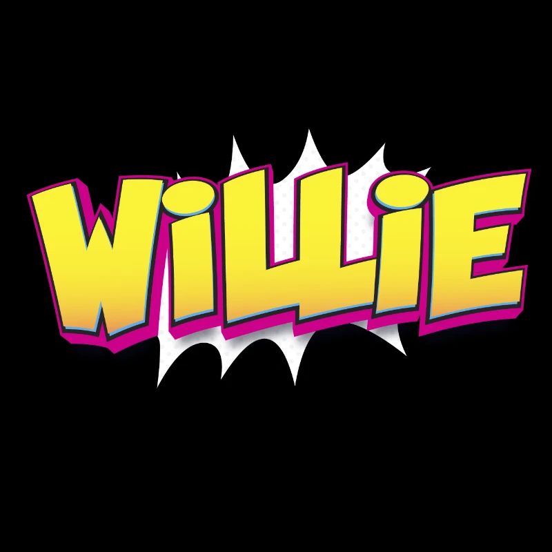 Willie Benutzerdefinierter Name Comic-Stil Pop-Art,
