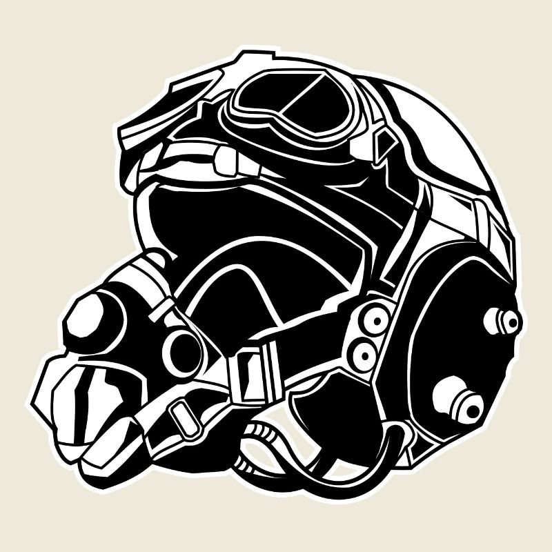 Pilot Helmet / Pilot Helmet 01_black white