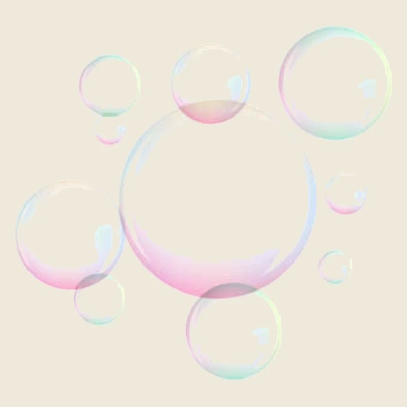 Shimmering soap bubbles