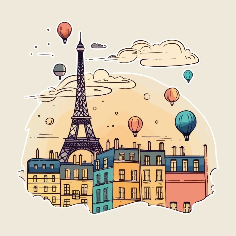 Paris Frankreich Stadt Skyline Eiffelturm Kunst