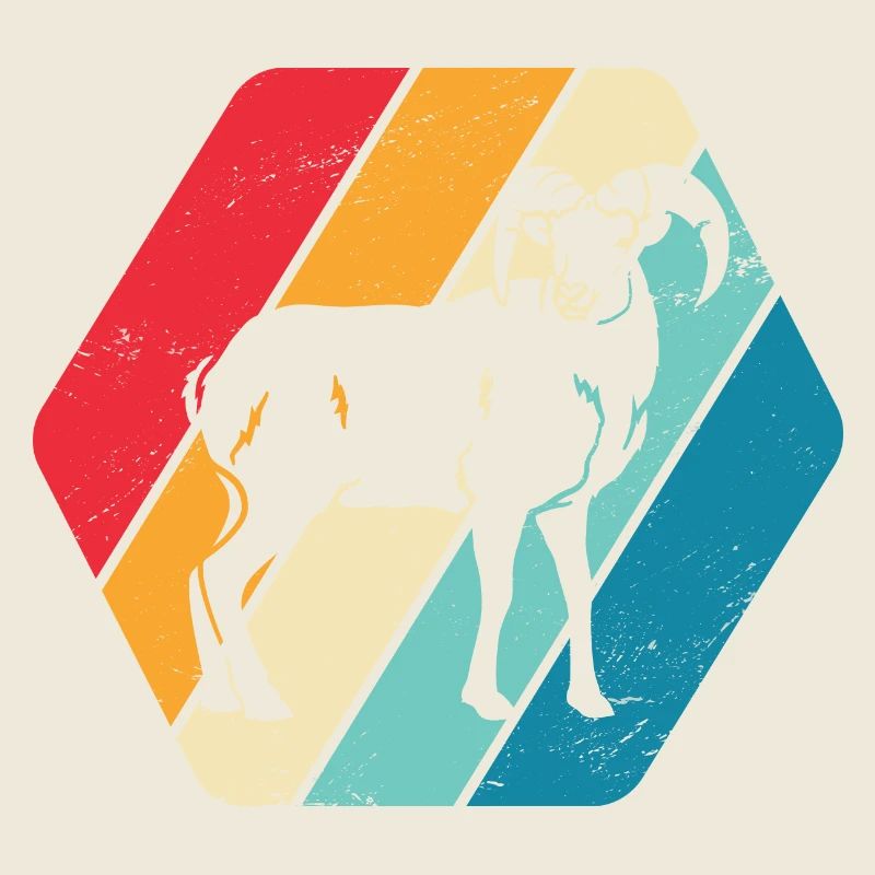 Ziege Bock Widder Tier Natur Retro