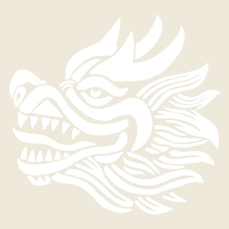 Chinese Dragon Head (White)