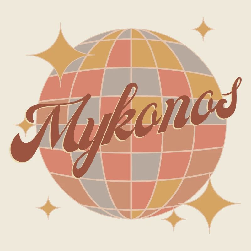 Mykonos Greece retro vintage Diskokugel