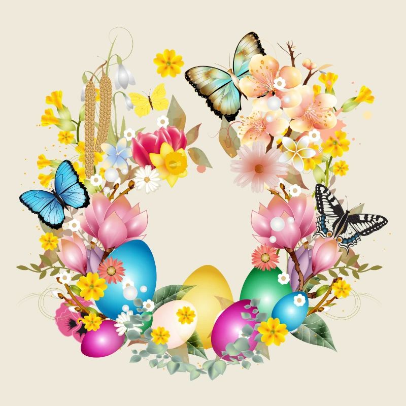 Blossoms & Easter eggs with spring-like accessories