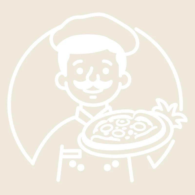 Pizza Maker Line Art