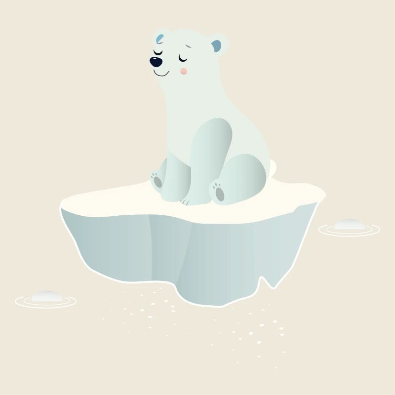 Träumender Eisbär auf einer Eisscholle