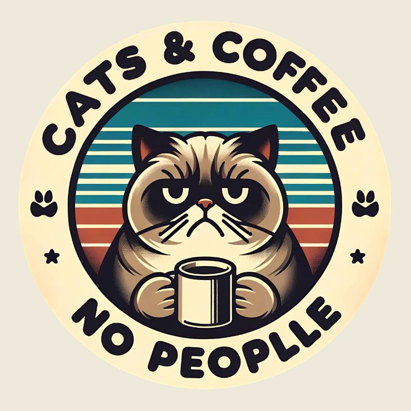 Katze und Kaffee keine Menschen