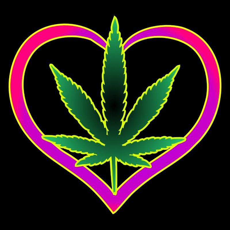 Herz mit Cannabisblatt - Weed - Marihuana - Hanf
