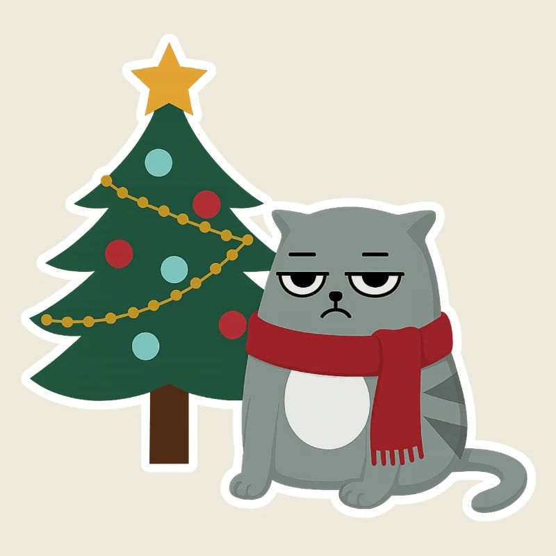 Cat Grumpy Christmas