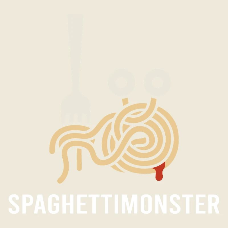 Spaghetti Monster mit Gabel