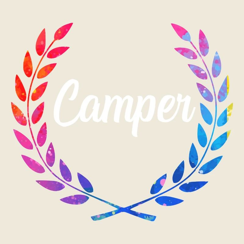 Logo de laurier de couleur campeur