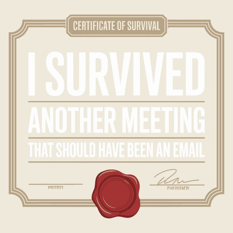 I Survived Another Meeting Email Home Office Office