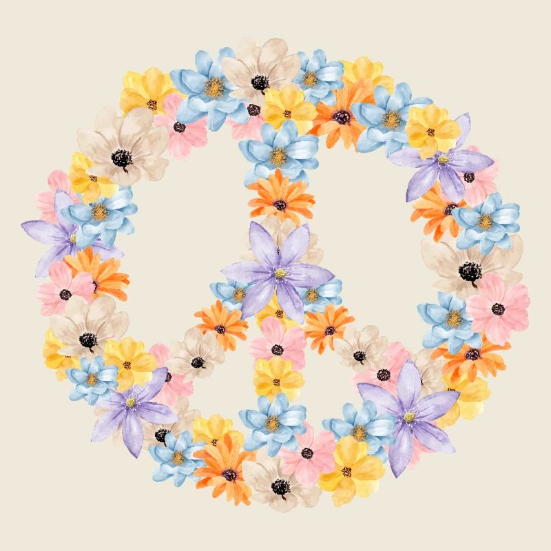 Blumen Peacezeichen Kreis