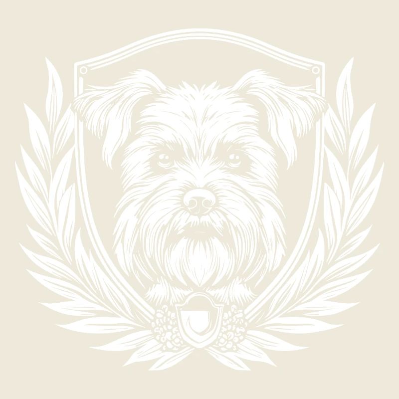 Wappenhund mit Lorbeer