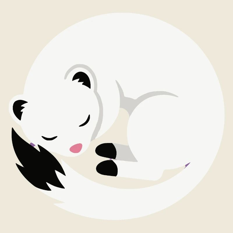 Style minimaliste à l’hermine de sommeil mignon