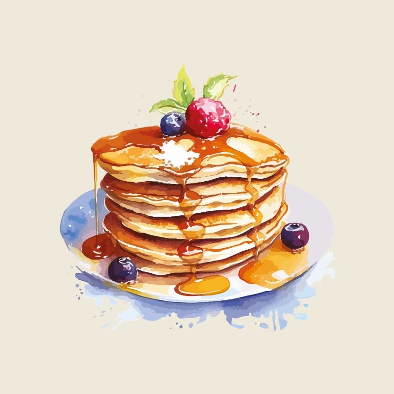 Crêpes à l’aquarelle avec du sirop