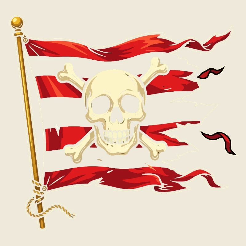 Crâne sur drapeau pirate
