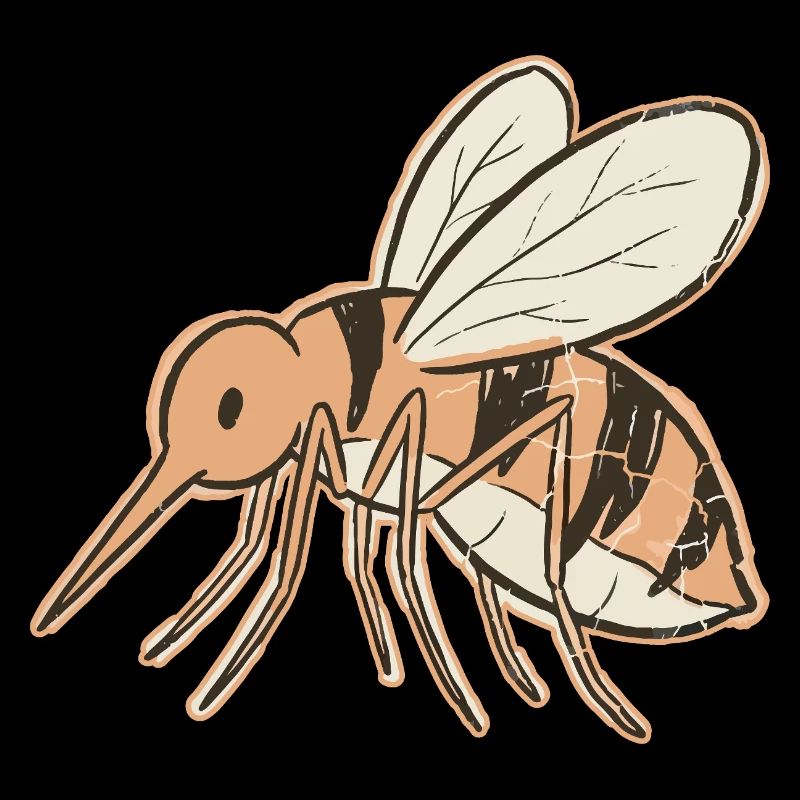 Vintage Mosquito Bee Cream Stripes Tiger