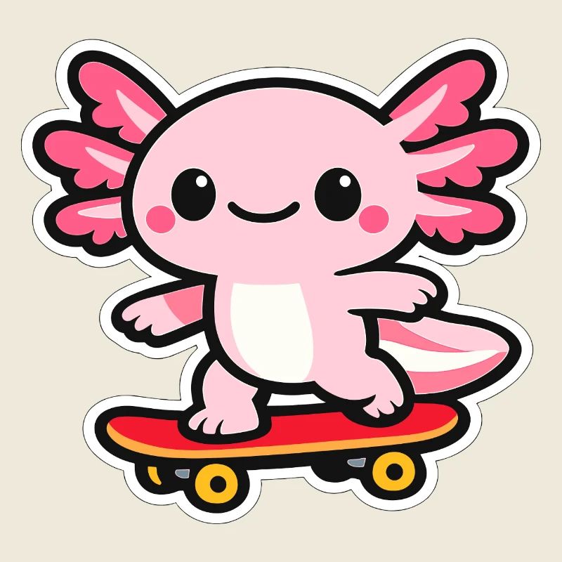 Skateboard Axolotl