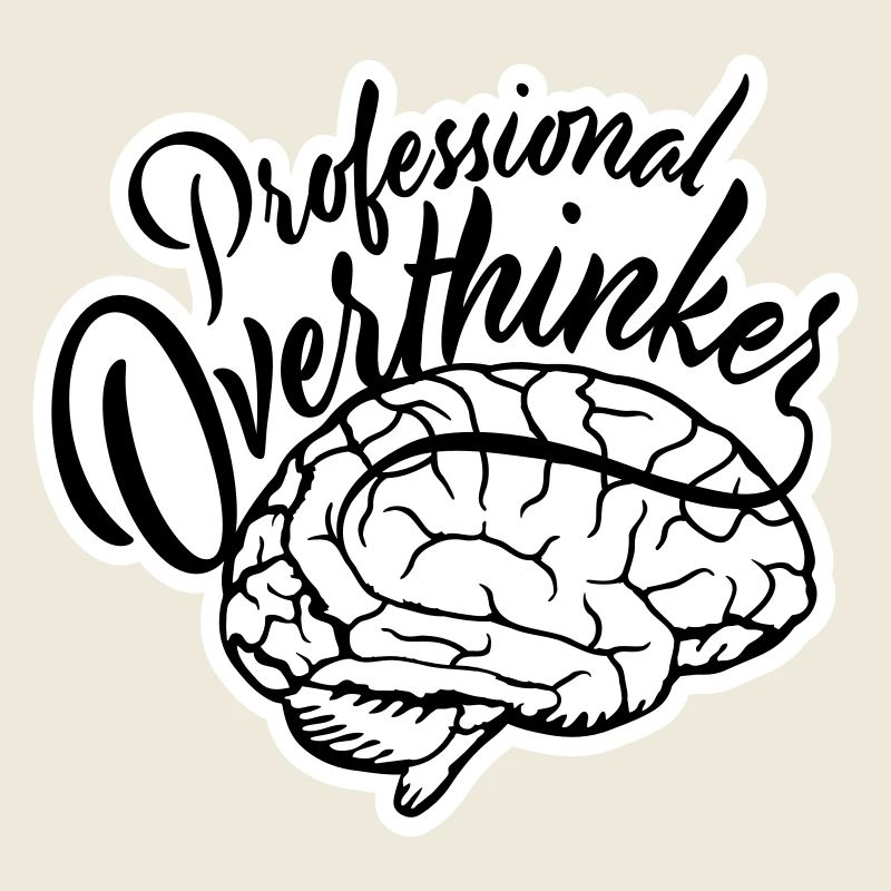 Professional Overthinker Funny Brooding Anxiety Logo