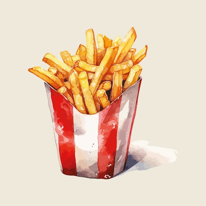 Estampe pop art aux frites