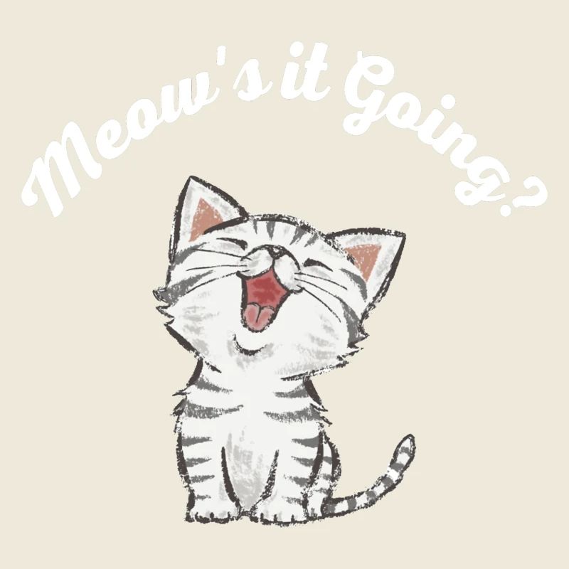 Miaou ça va Drôle en disant chat mignon