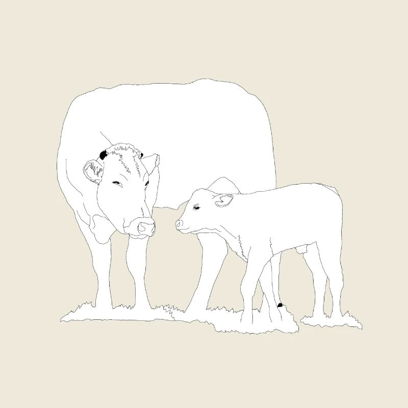 Kuh mit Kalb lineart