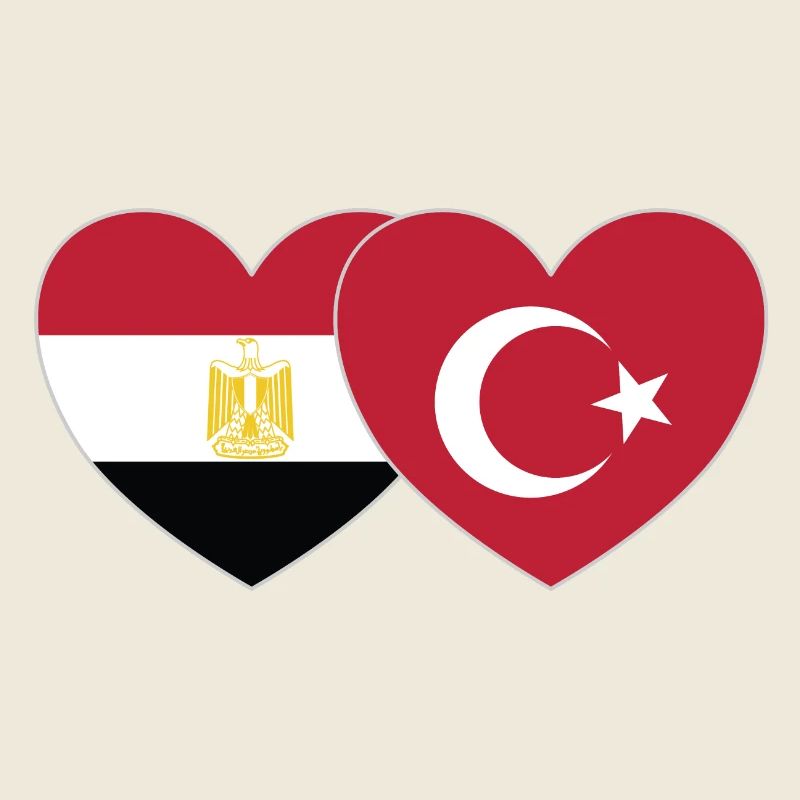 Egypt Turkey Flag Heart