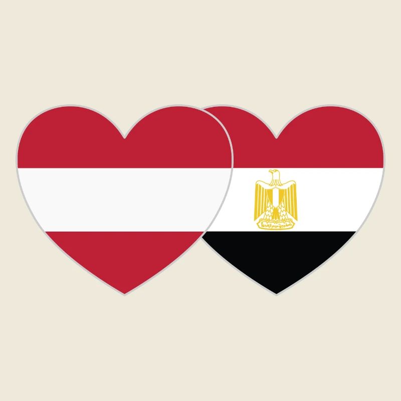 Autriche Egypte Drapeau Coeur