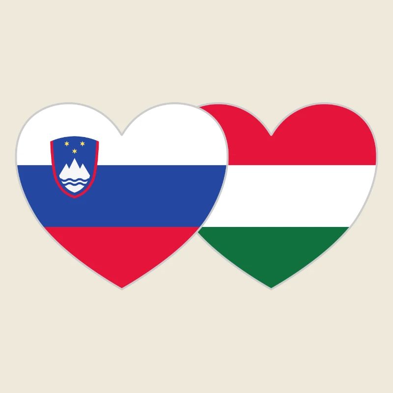 Slovénie Hongrie Drapeau Cœur