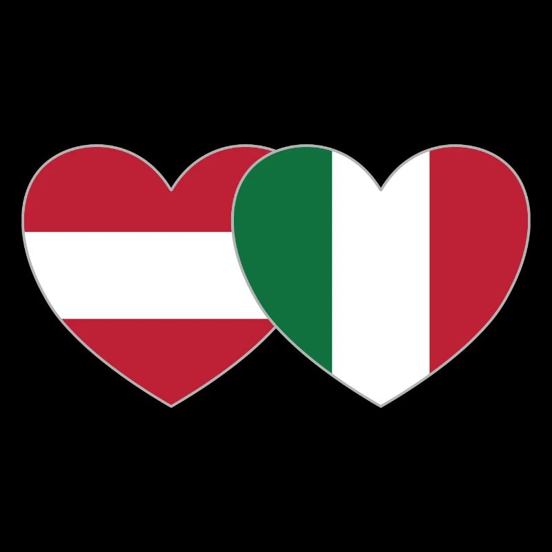 Austria Italy Flag Heart