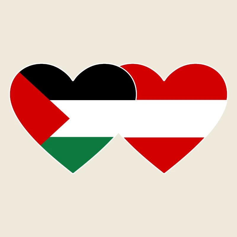 Palestine Austria Flag Heart