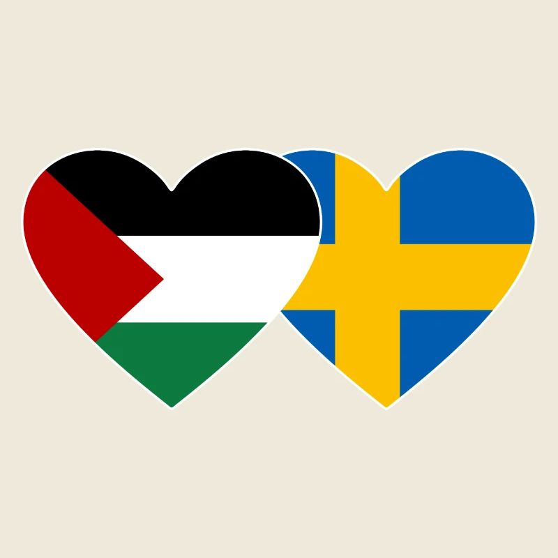 Palestine Suède Drapeau Coeur