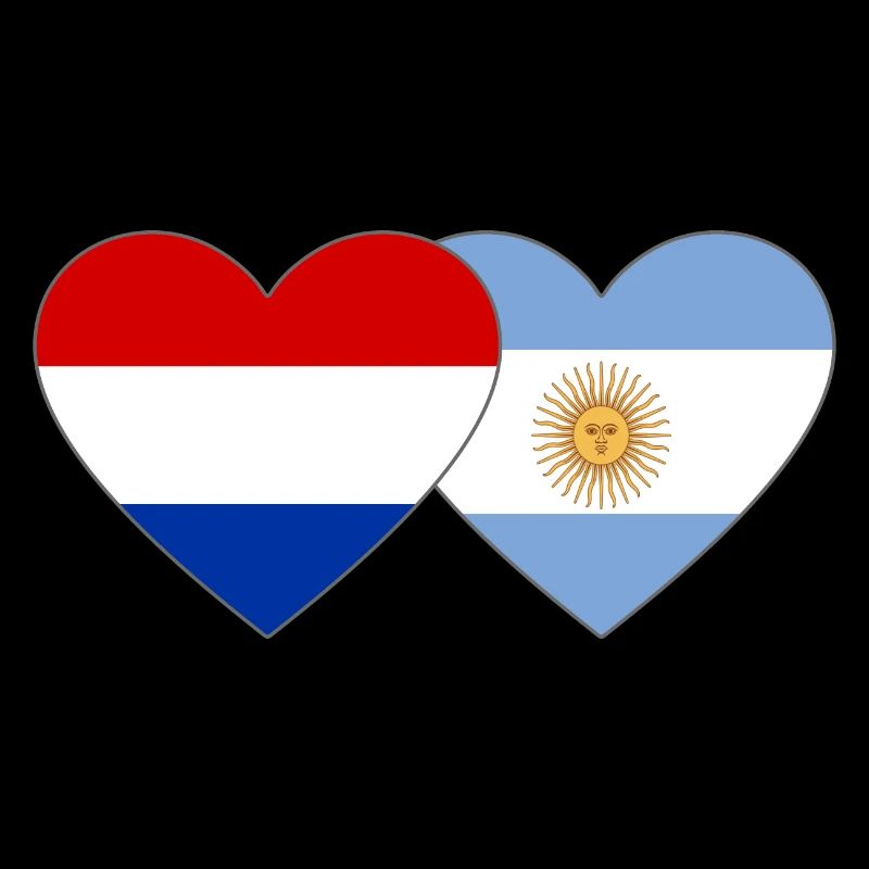 Hollande Argentine Drapeau Coeur