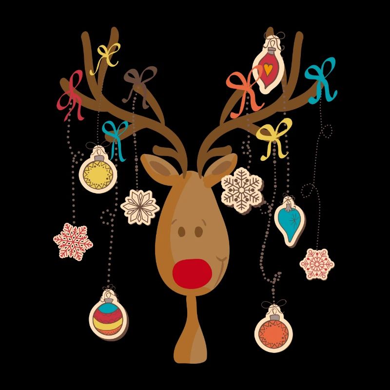 Elch mit Christbaumschmuck