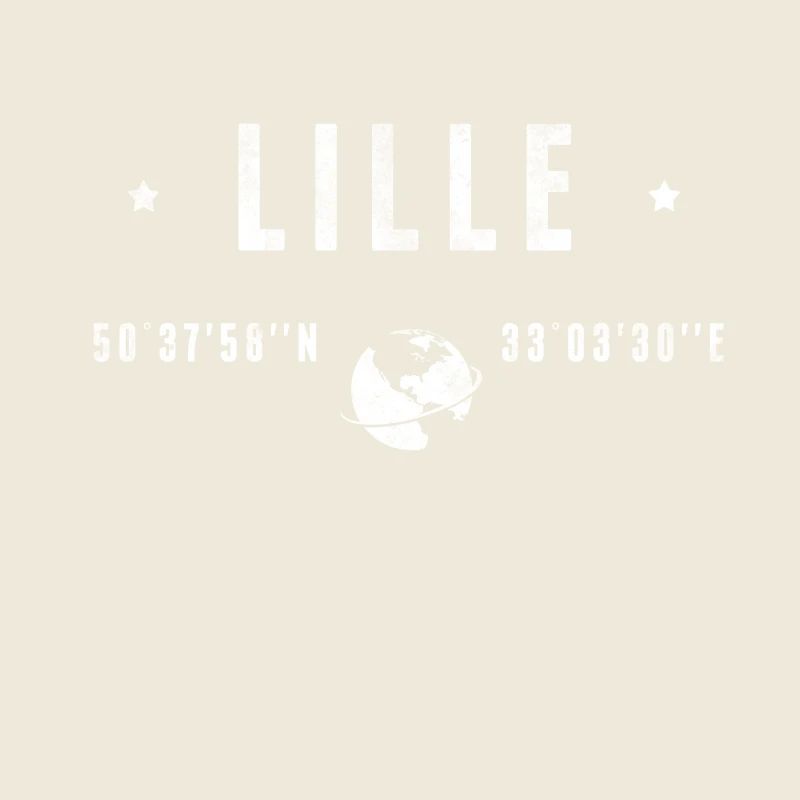 Lille Coordonnées Géographiques Stylisées