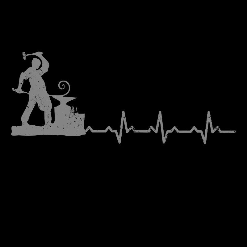 Blacksmith heartbeat gift hammer iron profession job