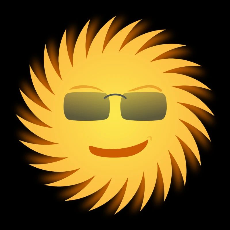 Soleil avec des lunettes de soleil. Idée de cadeau