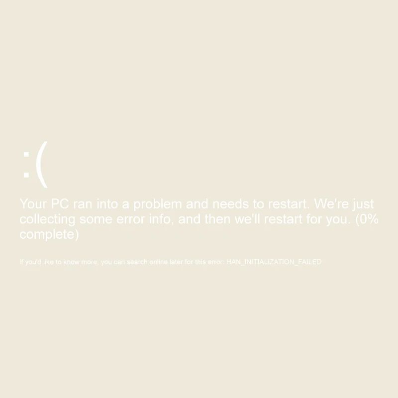 Windows 10 error message blue screen white