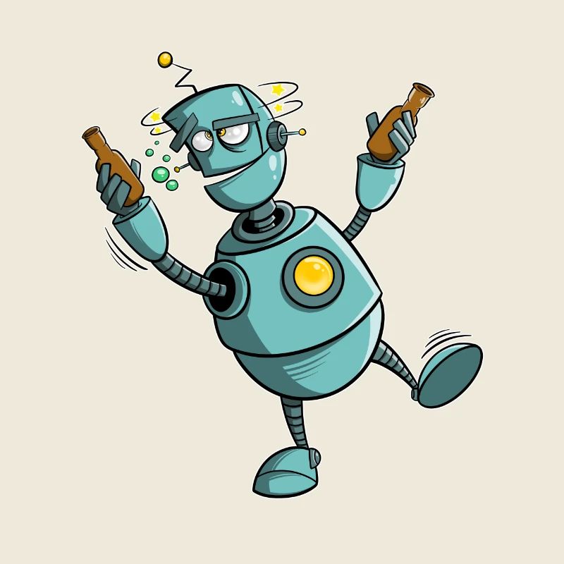 Roboter mit Bier - alles dreht sich