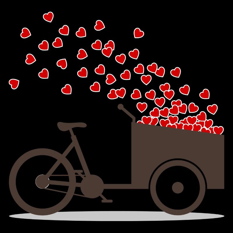 Cargo vélo amour coeurs