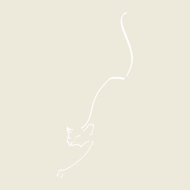 Cat One Line White - Cat Oneline White