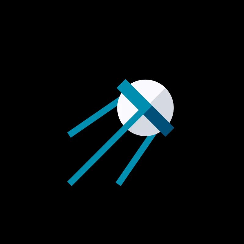 Satellite in Space – Blue Space Icon