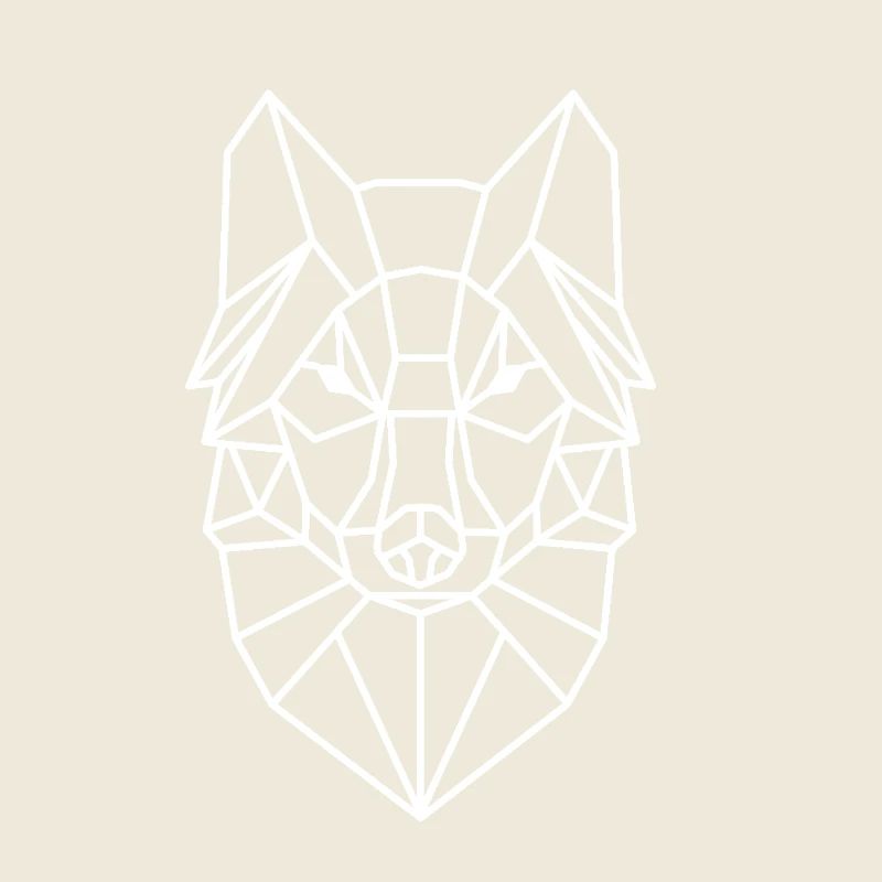 Geometrischer Wolfkopf Linienstil