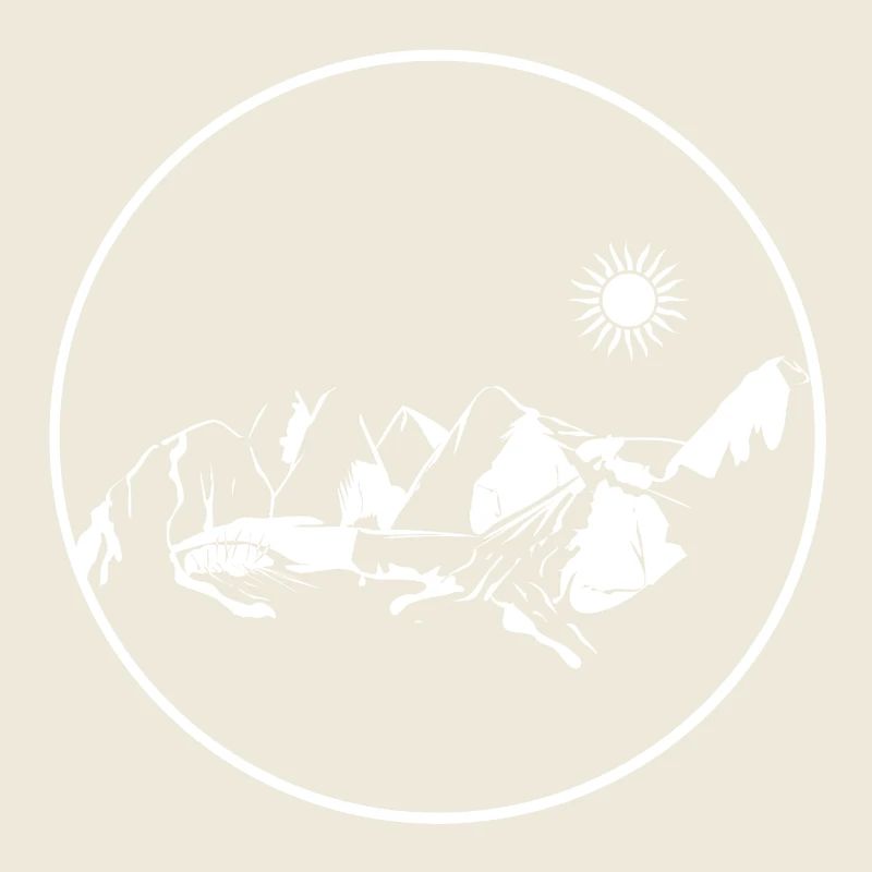 Kreisstempel Berglandschaft Mondschein